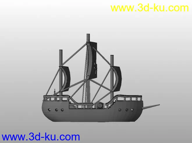 一个可以3d打印的轮船模型的图片1