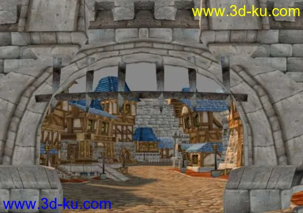 游戏场景经典网游《魔兽世界》暴风城场景3D模型的图片2