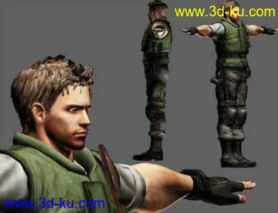 生化危机主要人物克里斯吉尔夏娃BOSS机枪男等3D模模型的图片4