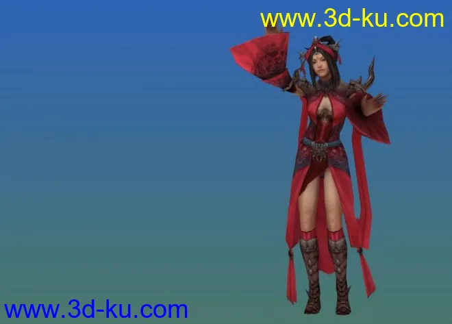 红衣教 美女模型带舞蹈显仙焰红色娘子军帖图的图片2