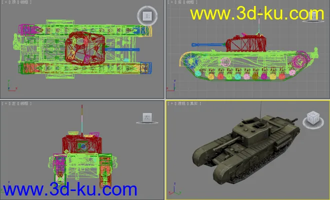 [全套军事模型]重型坦克系列独立分包Obj+贴图+MAX2012下载（不断更新）的图片4