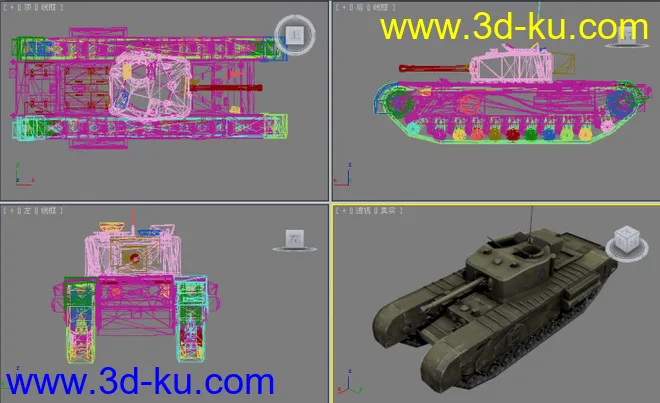 [全套军事模型]重型坦克系列独立分包Obj+贴图+MAX2012下载（不断更新）的图片5