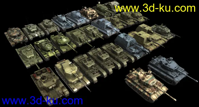 [全套军事模型]重型坦克系列独立分包Obj+贴图+MAX2012下载（不断更新）的图片22