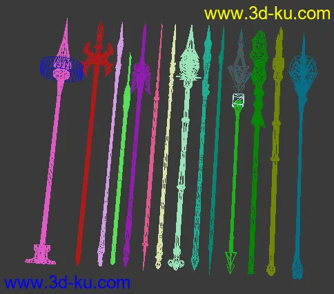 剑5的两套武器 ，小蛮的武器和龙幽的武器合集模型的图片5