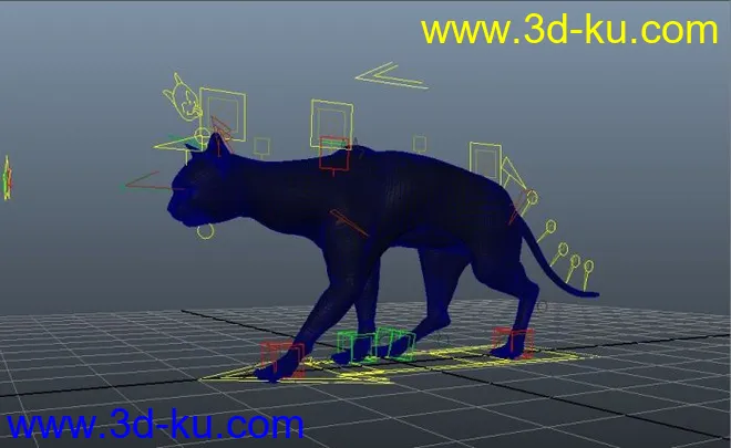 猫  走路  绑定动画   四足动画模型的图片1