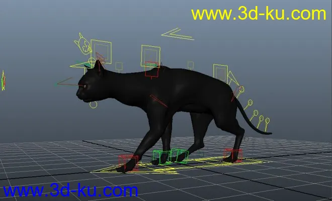 猫  走路  绑定动画   四足动画模型的图片2