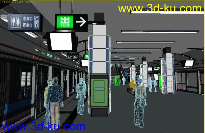 地铁内部场景 地铁室内模型的图片2