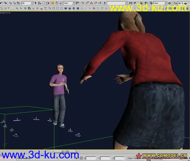 小孩跑向母亲动画模型的图片1