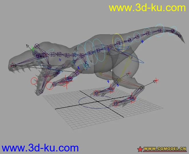 恐龙模型——骨骼+动作动作的图片1