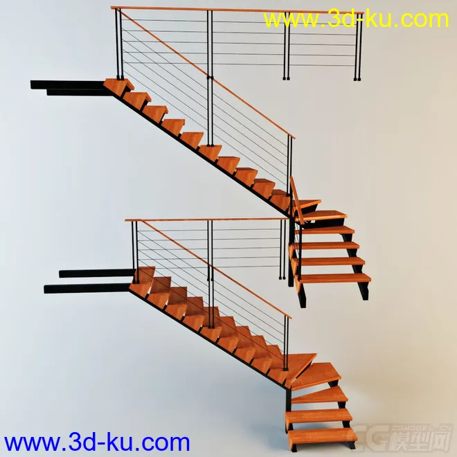 旋转式木质扶梯模型的图片1