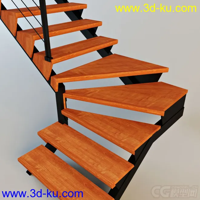 旋转式木质扶梯模型的图片2