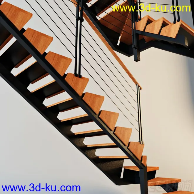 旋转式木质扶梯模型的图片3