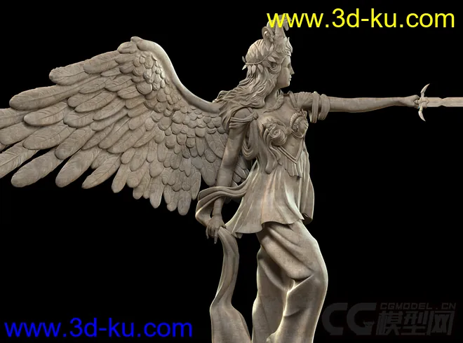 持剑女天使雕像模型免费下载的图片1
