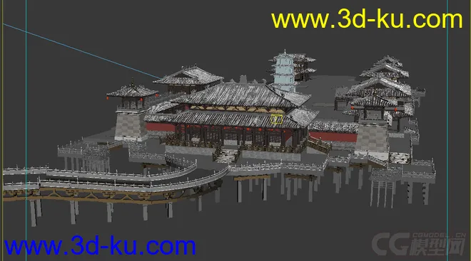 唐代建筑，大殿，塔，角楼，桥模型的图片3