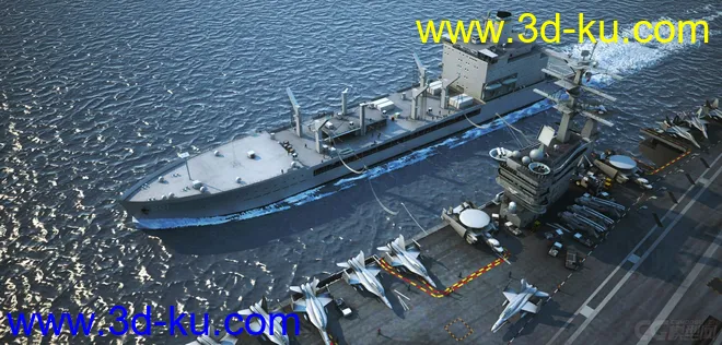 精品模型—精致航空母舰群 海上导弹驱逐舰 航空母舰加油船 武装反恐军舰 海上运输舰的图片5