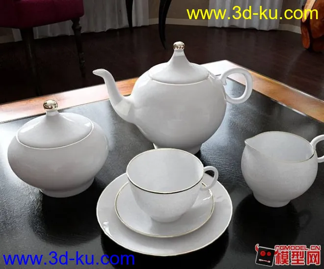 白瓷茶壶模型的图片1