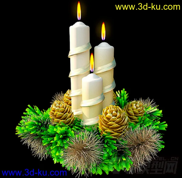 圣诞节装饰蜡烛模型的图片1
