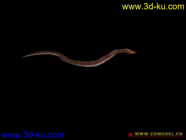带骨骼的蛇（一套攻击动作）模型的图片1