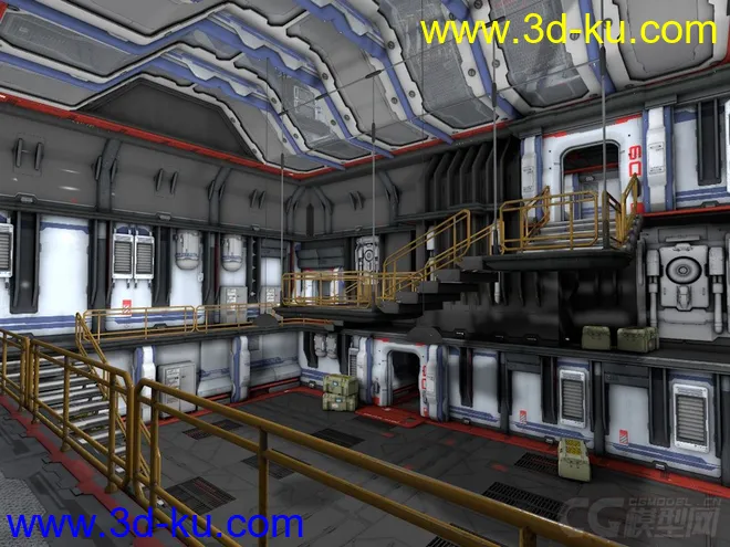 科幻系列——太空站 未来监控室 未来火星空间站 科幻补给屋 太空休息房 太空仓库模型的图片1