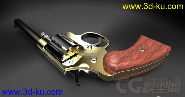 完整结构的45式手枪3D模模板模型的图片1