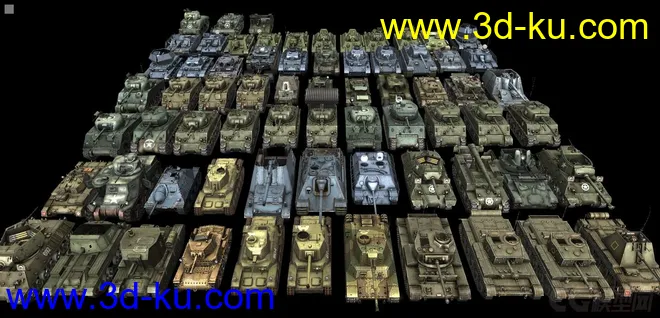 [全套军事模型]中型坦克系列独立分包Obj+贴图+MAX2012下载（不断更新）的图片1