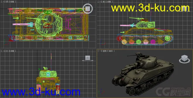 [全套军事模型]中型坦克系列独立分包Obj+贴图+MAX2012下载（不断更新）的图片2