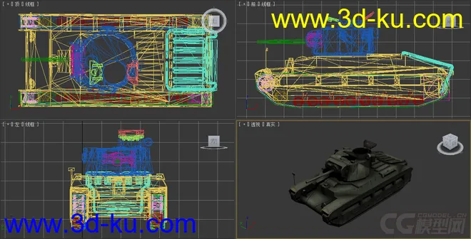 [全套军事模型]中型坦克系列独立分包Obj+贴图+MAX2012下载（不断更新）的图片3
