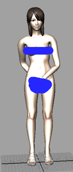 裸体女人带设置可直接k动画《maya》模型的图片1