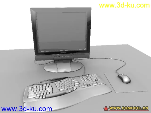 显示器、鼠标、键盘模型的图片1