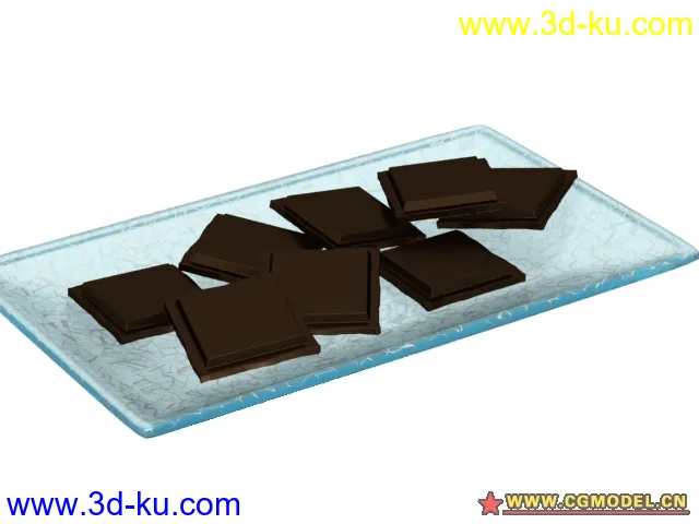 巧克力饼干和盘子模型的图片1