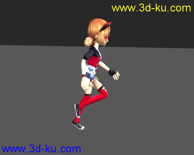【小女孩】星皇演唱会模型+蒙皮绑定+动作 跑 （max09及以上适用）的图片1