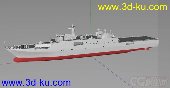 071型船坞登陆舰 c4d模型的图片1
