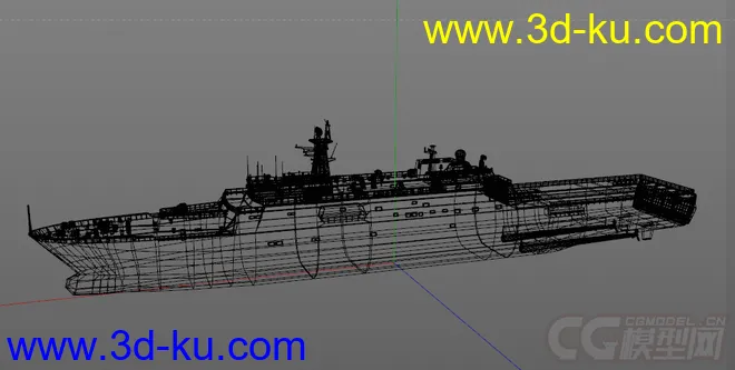 071型船坞登陆舰 c4d模型的图片3