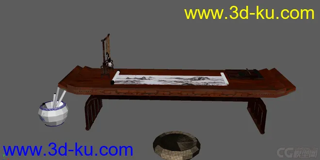 一张古代书桌模型的图片1