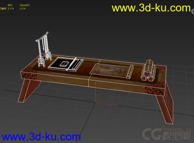 一个小小的古代书桌模型的图片2