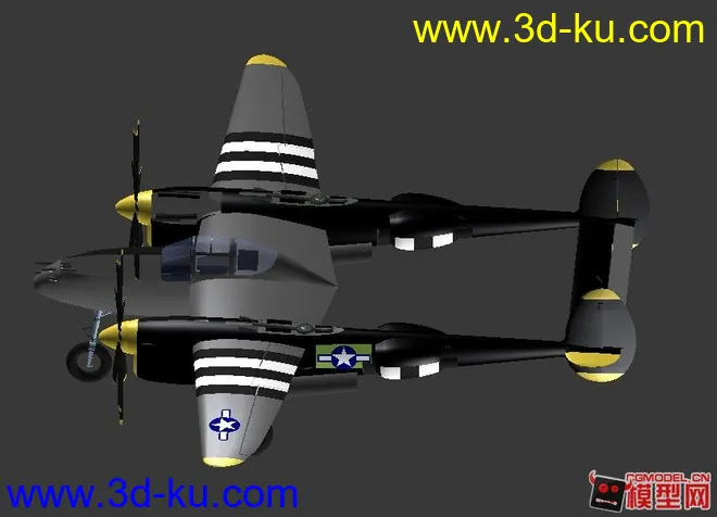 一款双螺旋浆二战飞机模型的图片1