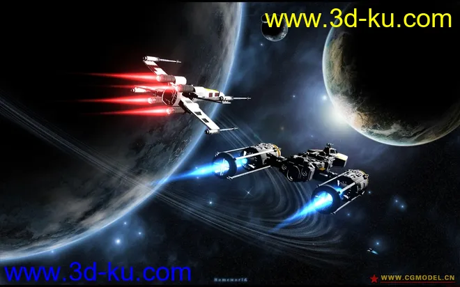 星球大战盟军X战机模型带完成的视频动画（含音效）的图片1