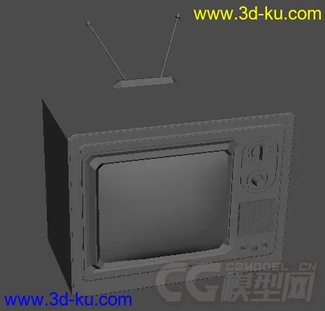 老式黑白电视机模型的图片1