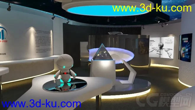 VR渲染小面积展厅 灯光 贴图都有 肯能略显生涩模型的图片2