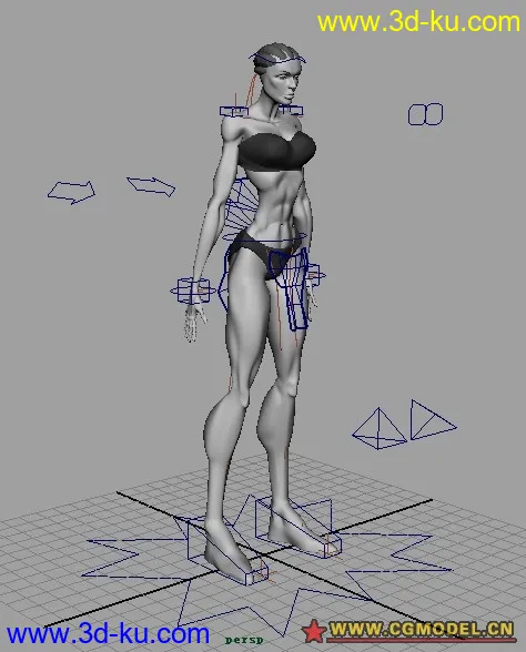 一个绑定好了的女战士模型可直接K动画的图片2