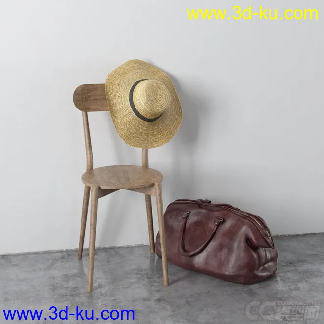 高精小摆件，写实，帽子，椅子，背包模型的图片1