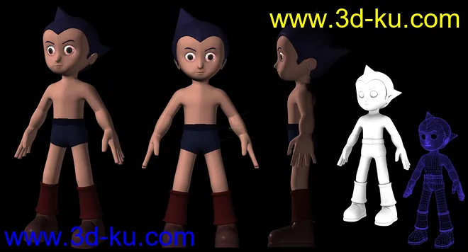 日本卡通动画阿童木三维模型影视动漫动画人物模型maya的图片1