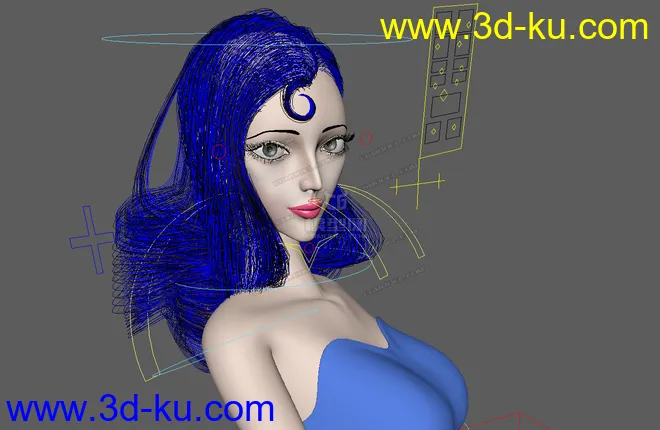 超级模特美女一枚 有绑定 表情控制细致模型的图片2