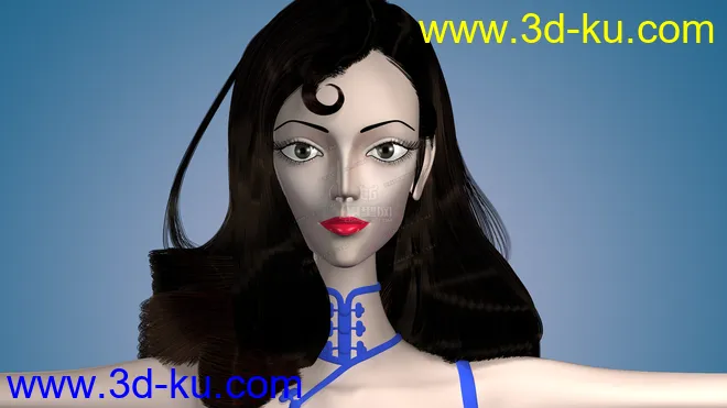 超级模特美女一枚 有绑定 表情控制细致模型的图片8