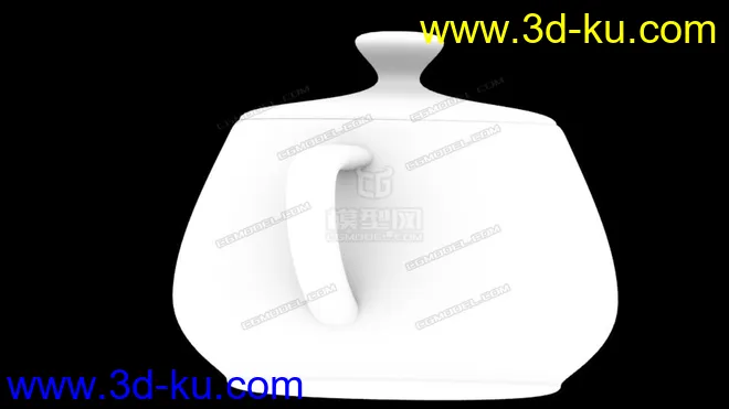 简易小茶壶茶壶，四边面模型的图片2