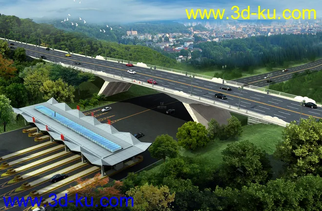 大桥 桥 立交桥  场景 模型下载  max 城市 蓝天的图片1