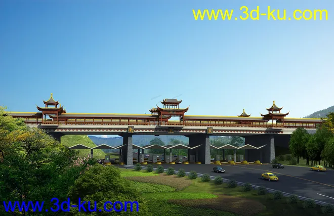 大桥 桥 立交桥  场景 模型下载  max 城市 蓝天的图片2