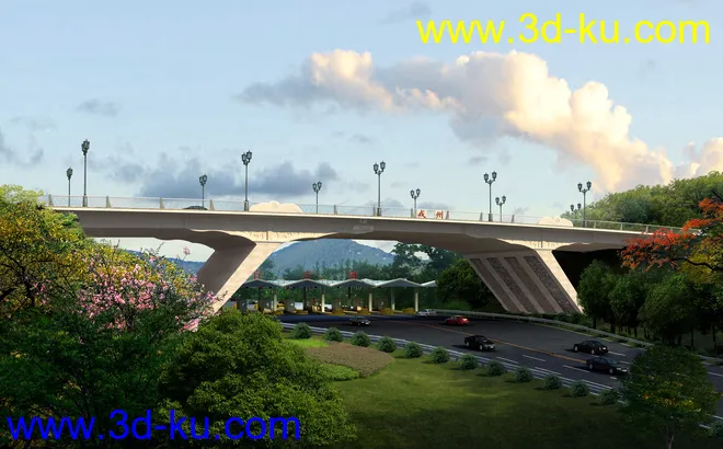 大桥 桥 立交桥  场景 模型下载  max 城市 蓝天的图片3