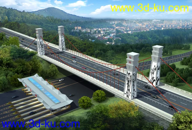 大桥 桥 立交桥  场景 模型下载  max 城市 蓝天的图片4