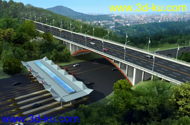 大桥 桥 立交桥  场景 模型下载  max 城市 蓝天的图片6